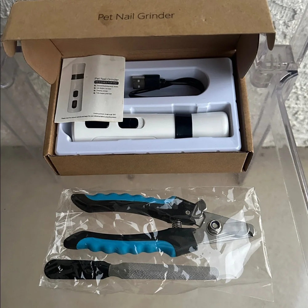 PawfectPawz™ Silent Cordless Nail Grinder with Clipper & filer-new set in a box